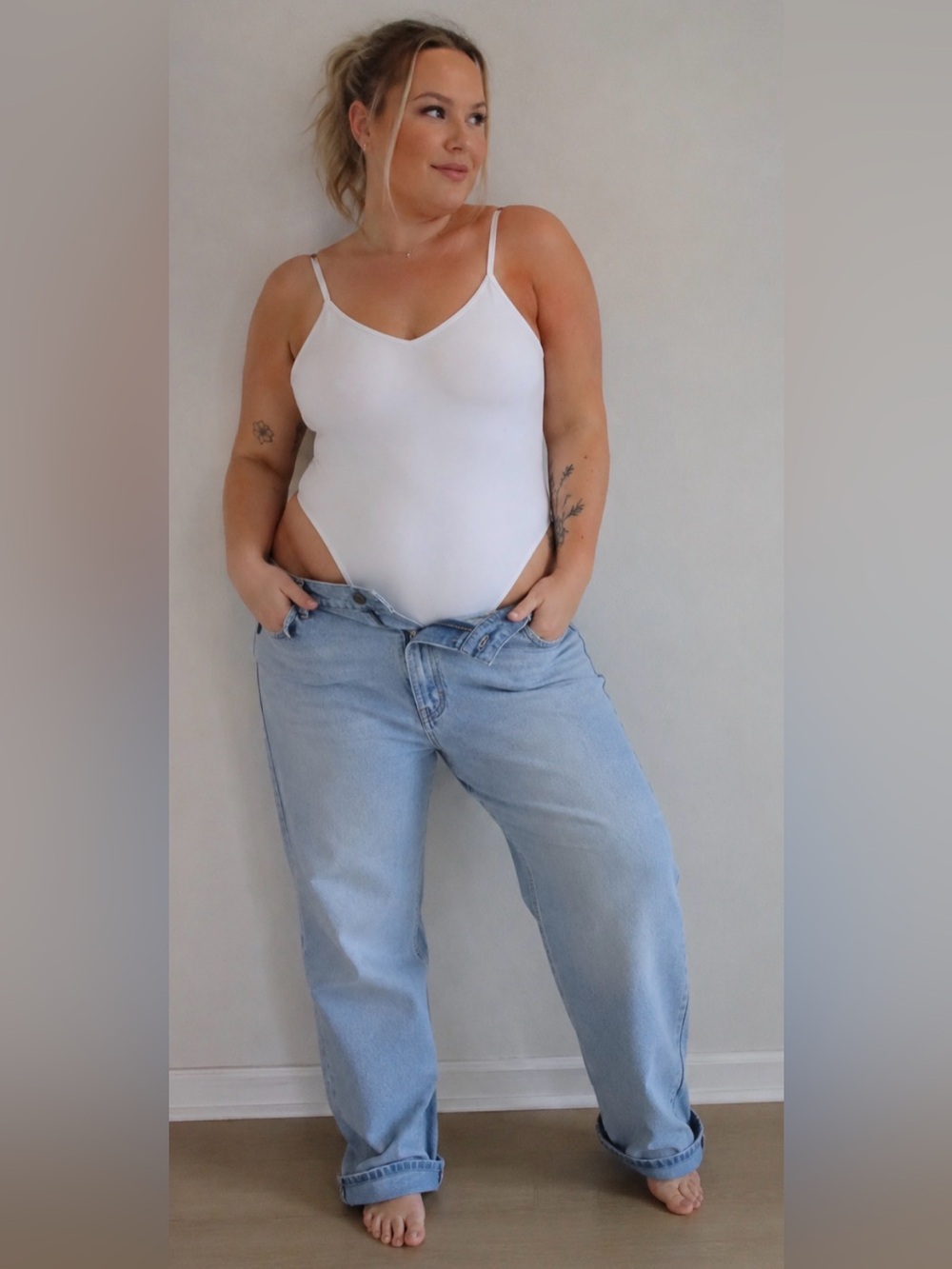 Rae Mode White Seamless Cami Bodysuit XL | Buttery Soft | NWT